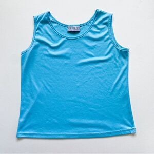 Bedford Fair Lifestyle Women Light Blue Tank Top Sleeveless Size L